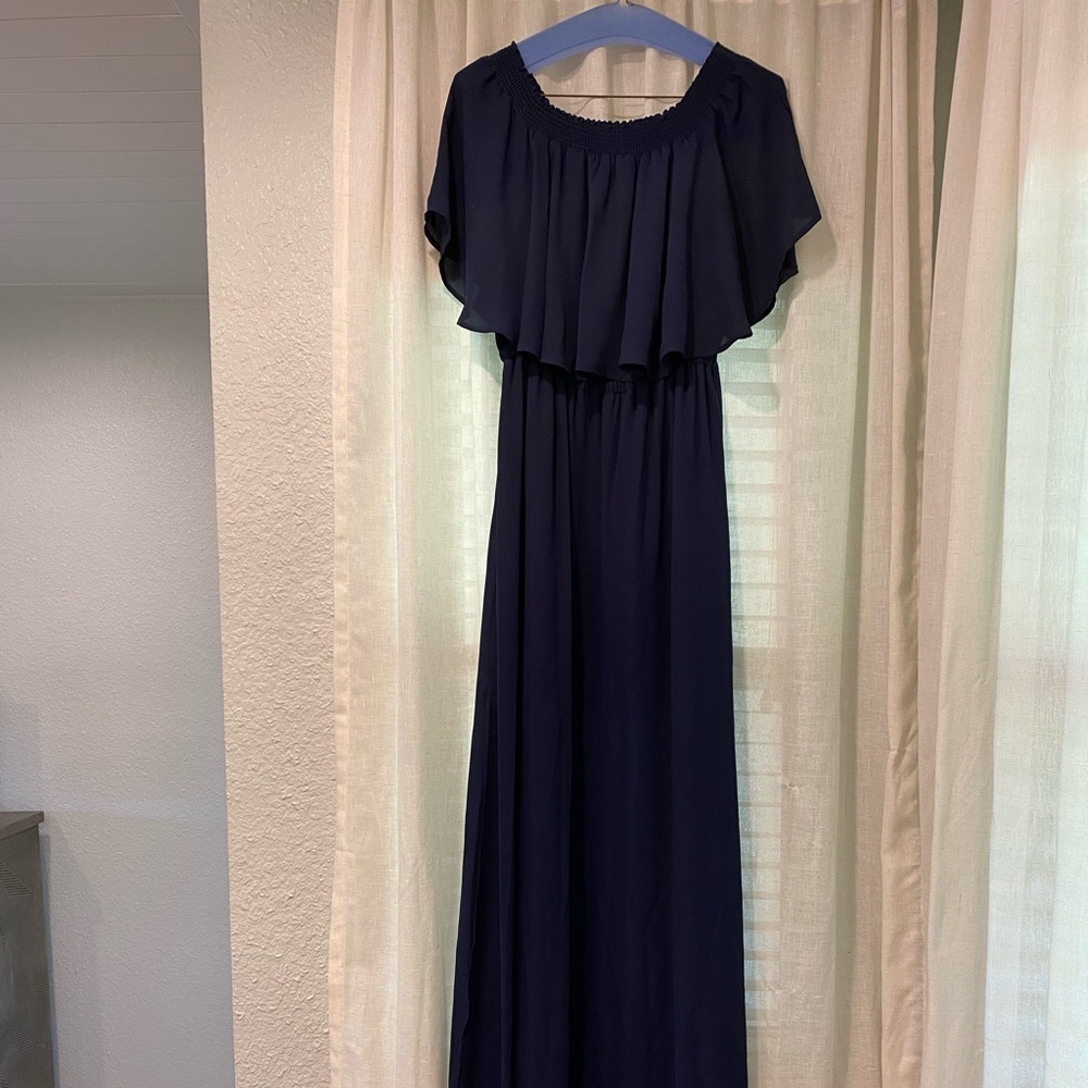 Show Me Your MuMu Crisp Hacienda Off Shoulder Maxi Dress, Size L